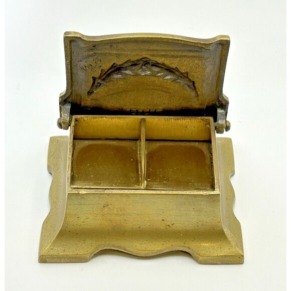 Vintage Art Nouveau Bronze Stamp Box - Picture 6 of 15
